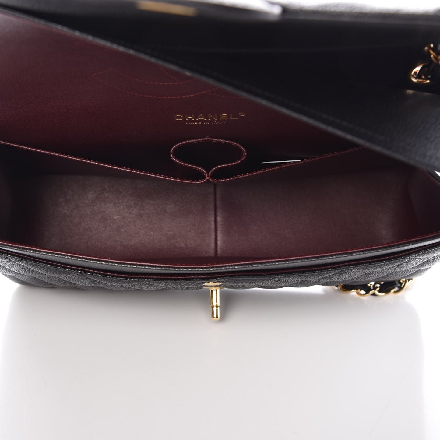 Caviar Quilted Jumbo Double Flap Black