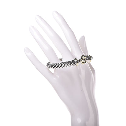 David Yurman Sterling Silver 14K Yellow Gold 8.5mm Cable Buckle Bracelet 2 of 4