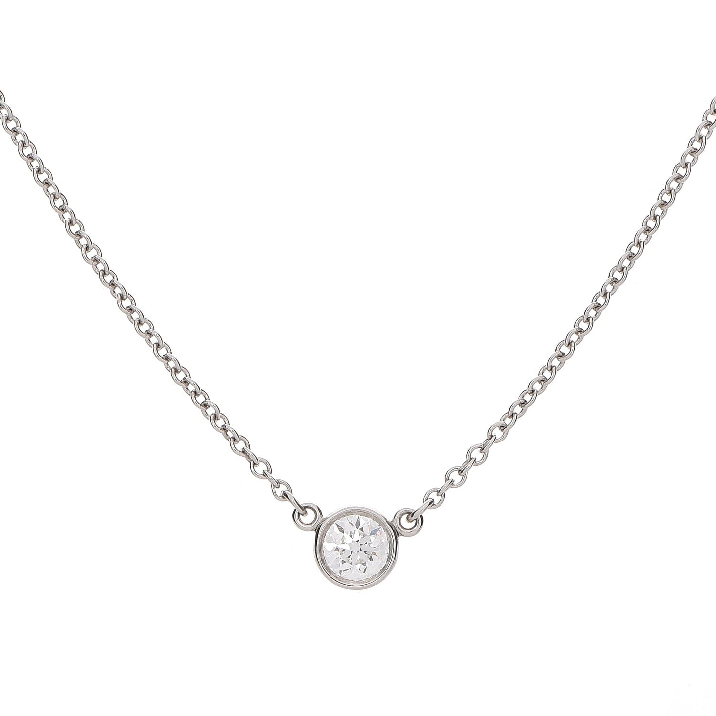 Platinum Diamond .14ct Elsa Peretti Diamonds by the Yard Pendant Necklace