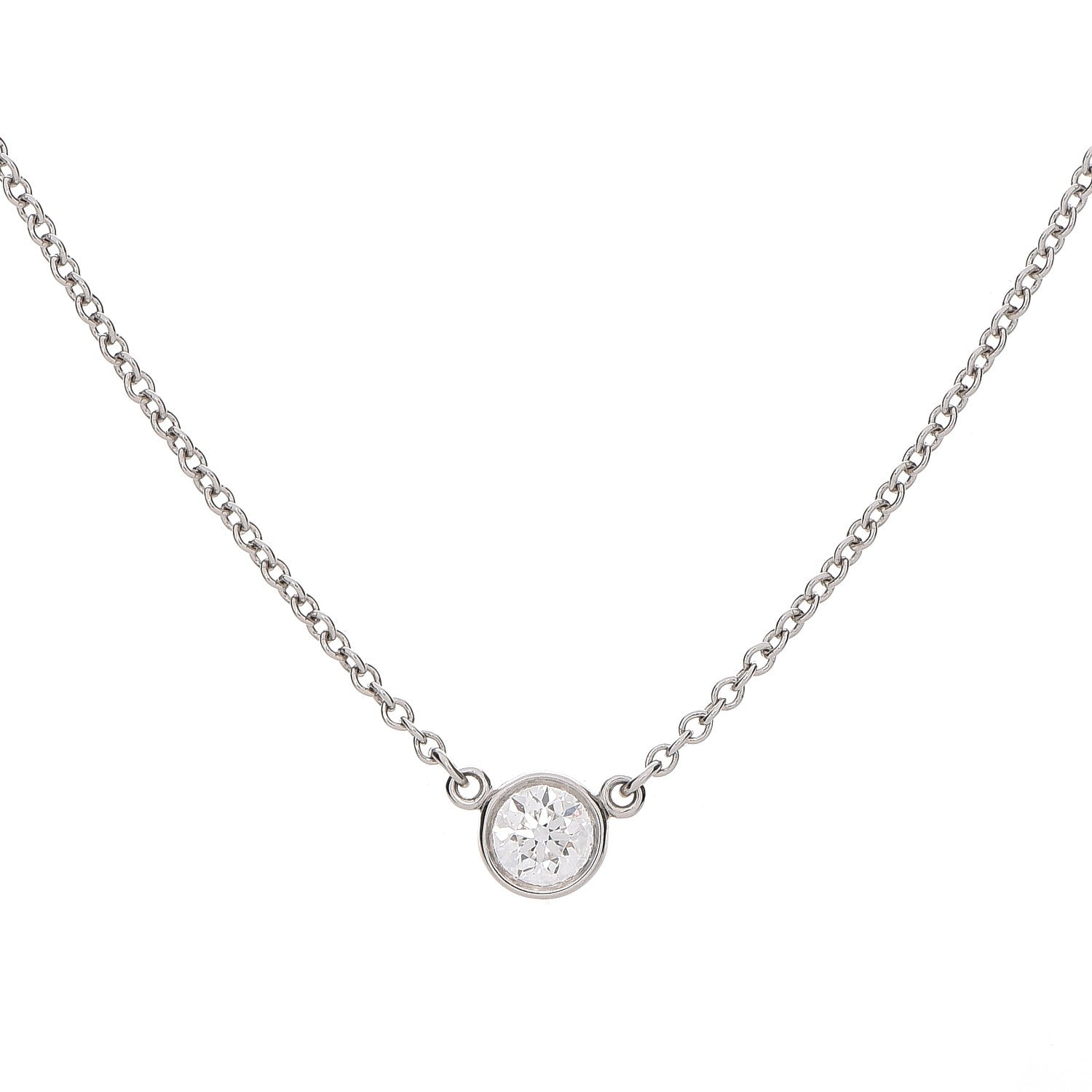 Tiffany Platinum Diamond .14ct Elsa Peretti Diamonds by the Yard Pendant Necklace 4 of 7