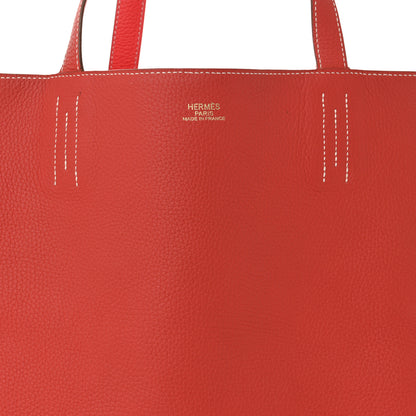 Hermes Taurillon Clemence Double Sens Reversible Tote 36 Sanguine Rose Jaipur 12 of 21