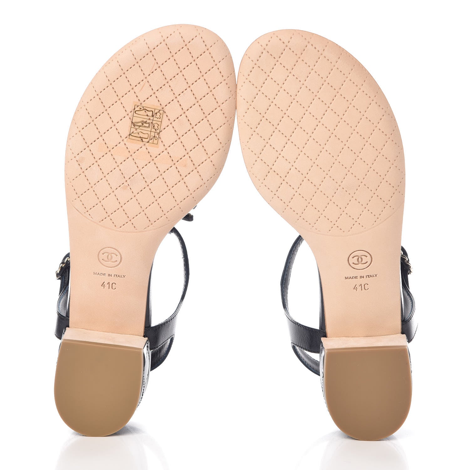 Chanel Goatskin CC Chain Thong Sandals 41 Dark Blue 7 of 8