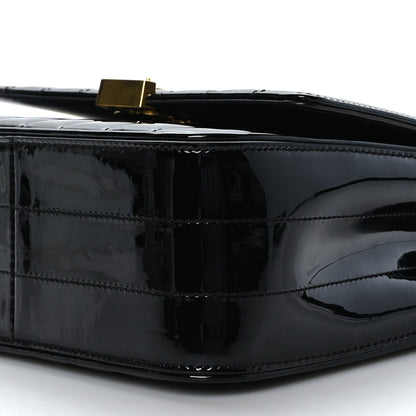 Saint Laurent Patent Calfskin Matelasse Monogram Medium Vicky Chain Bag Black 8 of 8