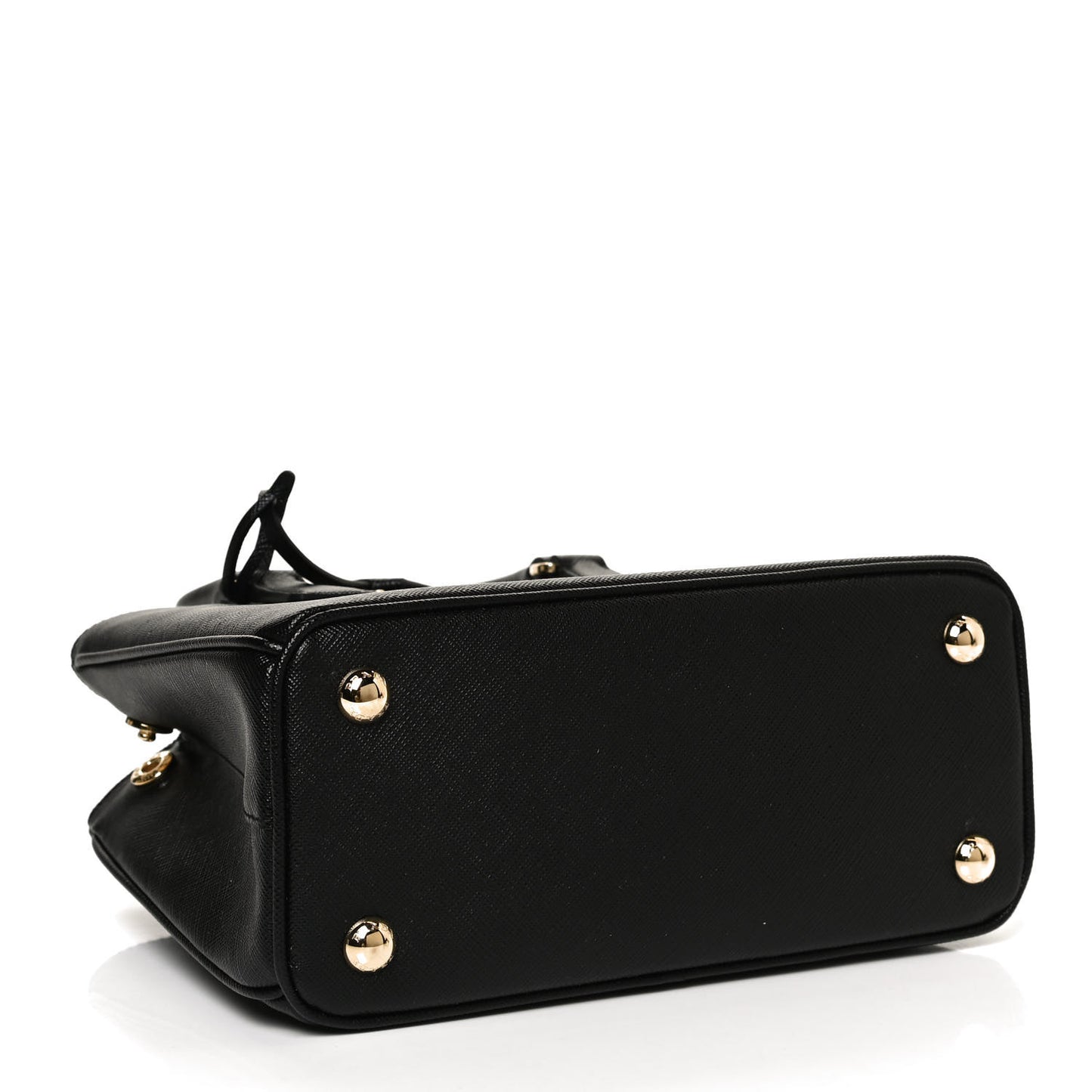 Saffiano Lux Micro Galleria Shoulder Bag Black