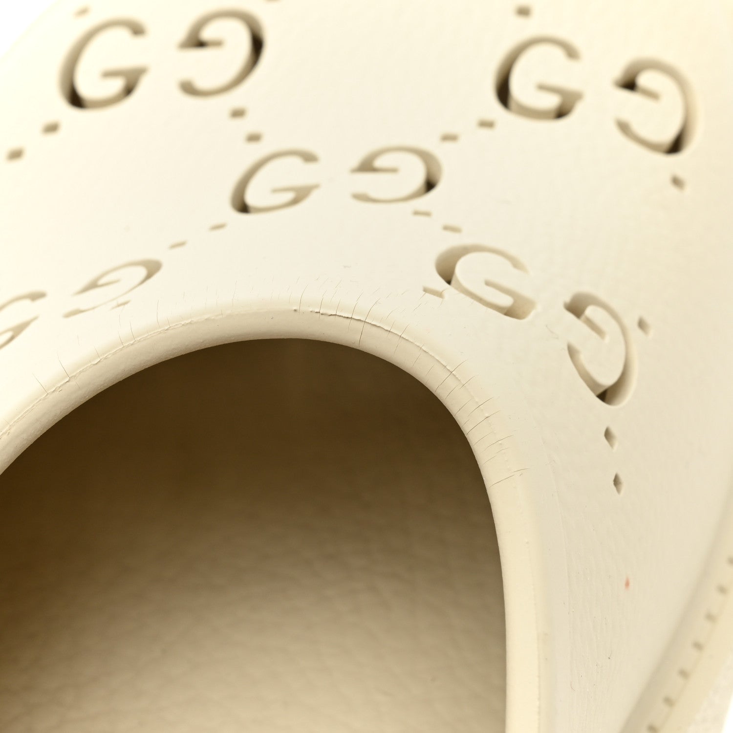 Gucci Rubber GG Monogram Perforated Elea Platform 55mm Lug Sole Sandals 39 Mystic White 11 of 16