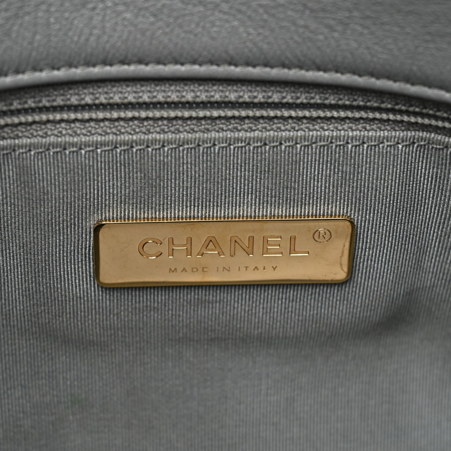 Lambskin Quilted Large Chanel 19 Flap Grey