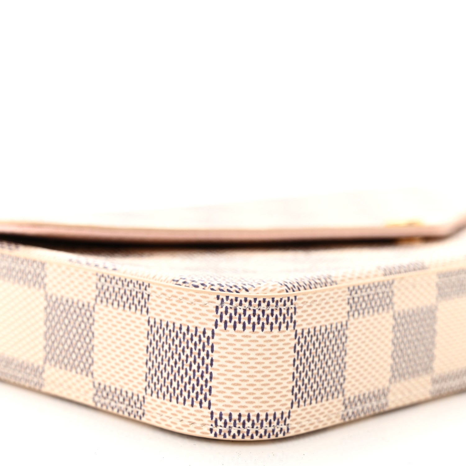 Louis Vuitton Damier Azur Pochette Felicie Chain Wallet Rose Ballerine 10 of 11