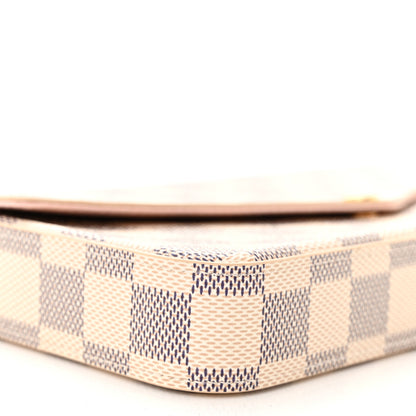 Louis Vuitton Damier Azur Pochette Felicie Chain Wallet Rose Ballerine 10 of 11