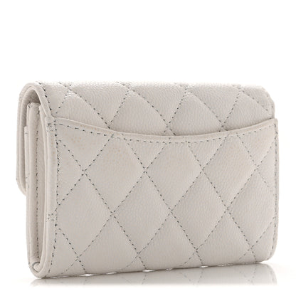 Chanel Caviar Quilted Flap Card Holder Wallet White 3 of 11