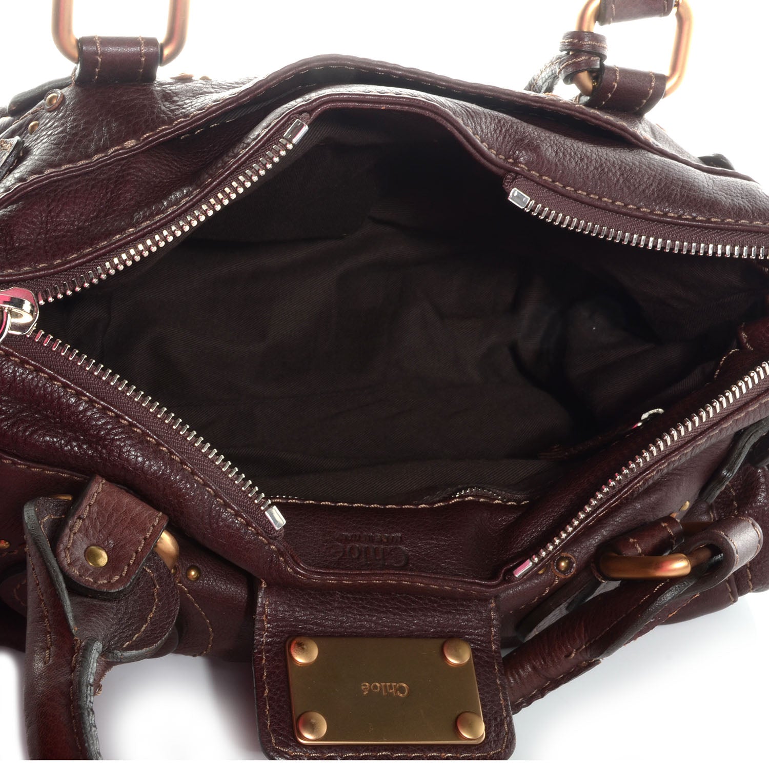 Chloe Leather Medium Paddington Satchel Chocolate 5 of 10