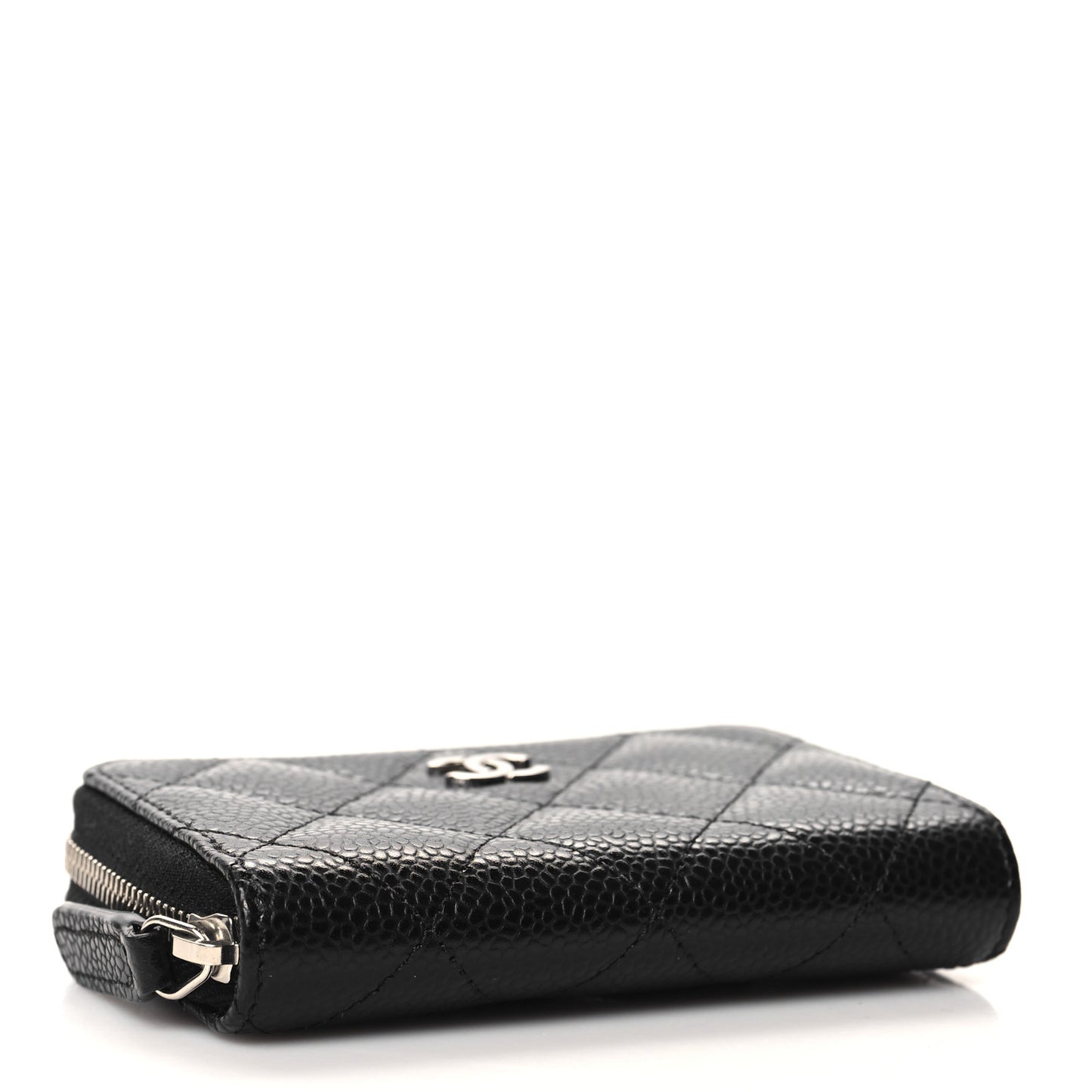 Caviar Quilted Zip Coin Purse Black