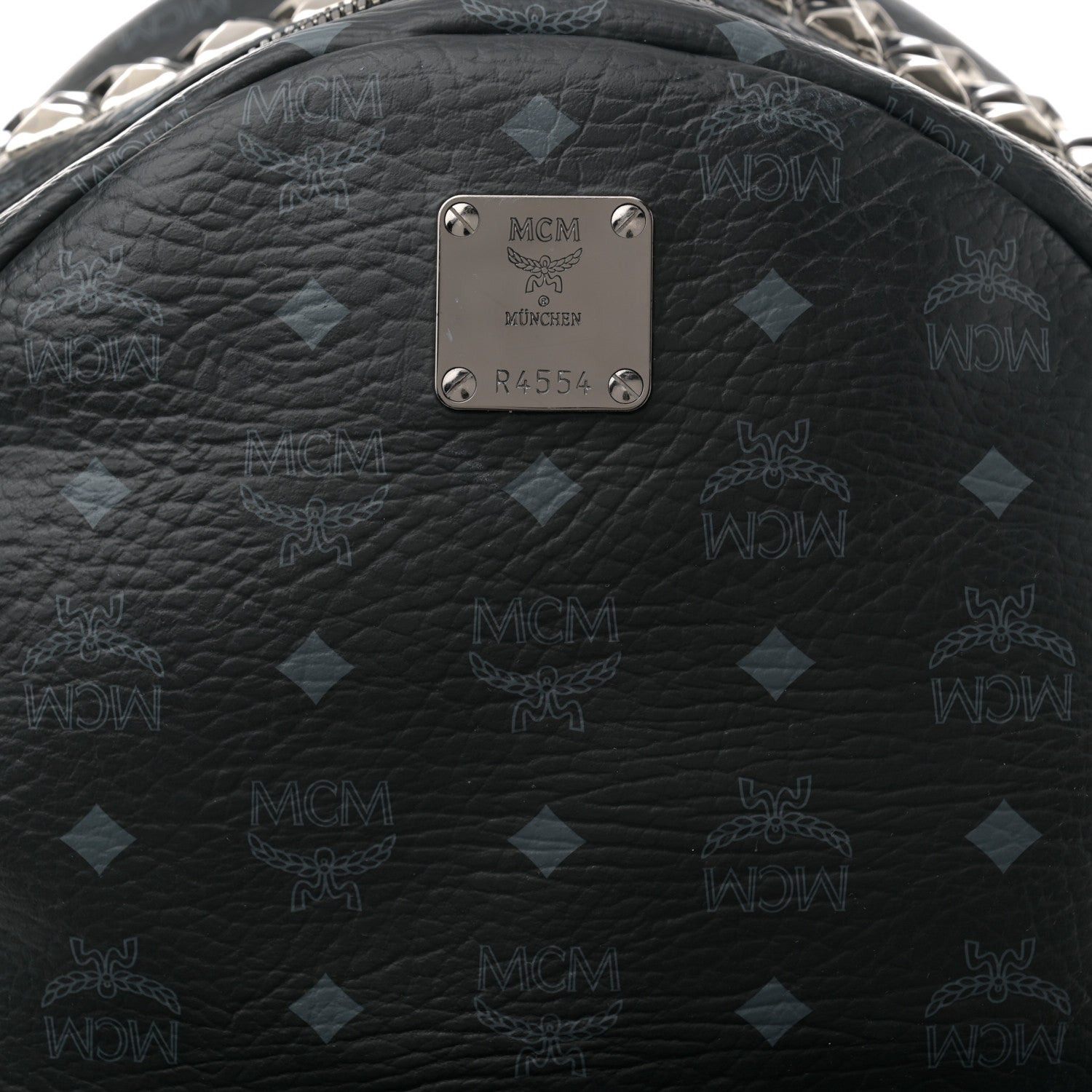 MCM Visetos Studded Medium Backpack Black 7 of 10