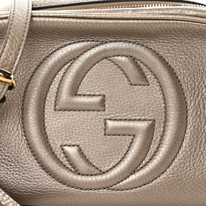 Gucci Metallic Pebbled Calfskin Small Soho Disco Bag Golden Beige 8 of 10
