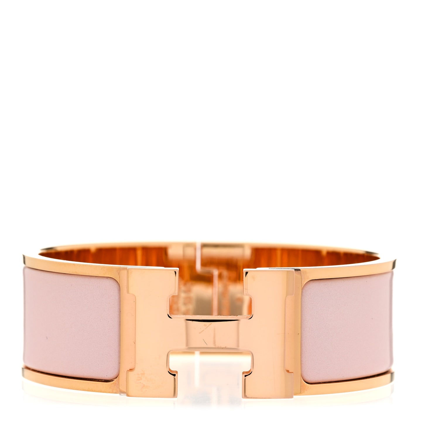 Enamel Wide Clic Clac H Bracelet PM Rose Dragee