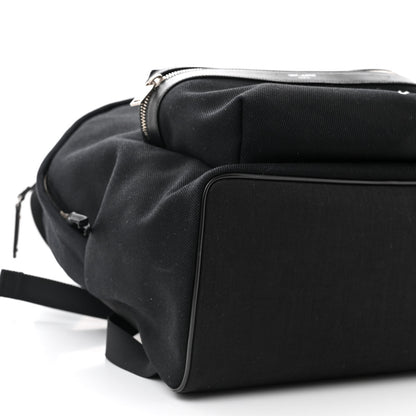 Saint Laurent Canvas Signature Embroidered City Backpack Black 9 of 10