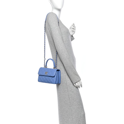 Chanel Lambskin Quilted Mini Trendy CC Dual Handle Flap Bag Light Blue 2 of 11
