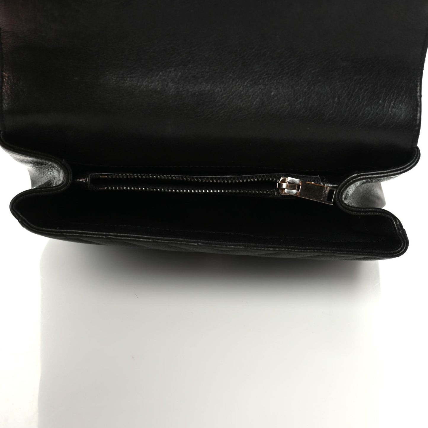 Sheepskin Matelasse Chevron Monogram Medium College Bag Black