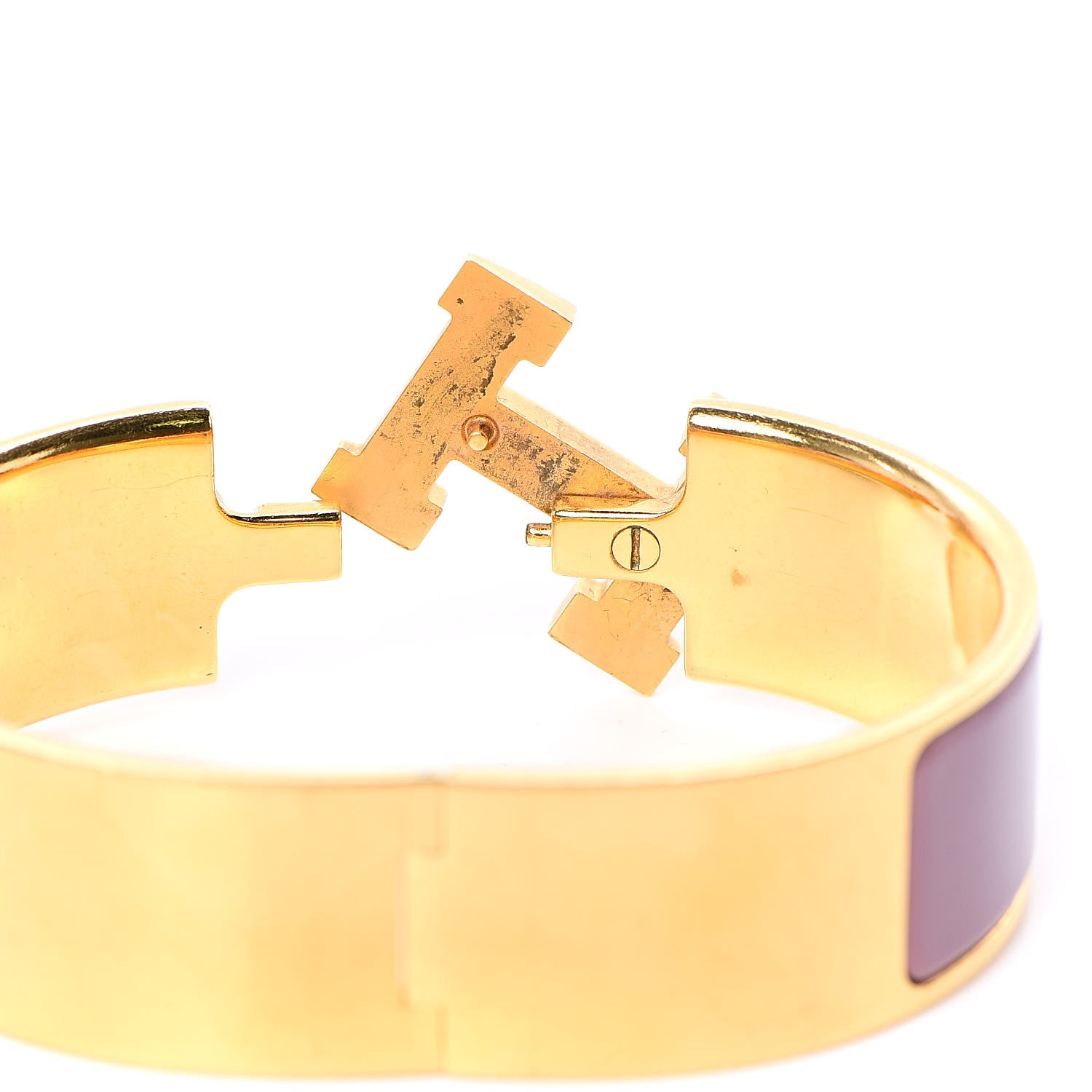 Hermes Enamel Wide Clic Clac H Bracelet GM Bois De Rose 4 of 7