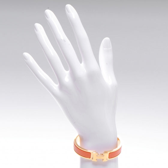 Hermes Enamel Narrow Clic Clac H Bracelet PM Orange 2 of 5