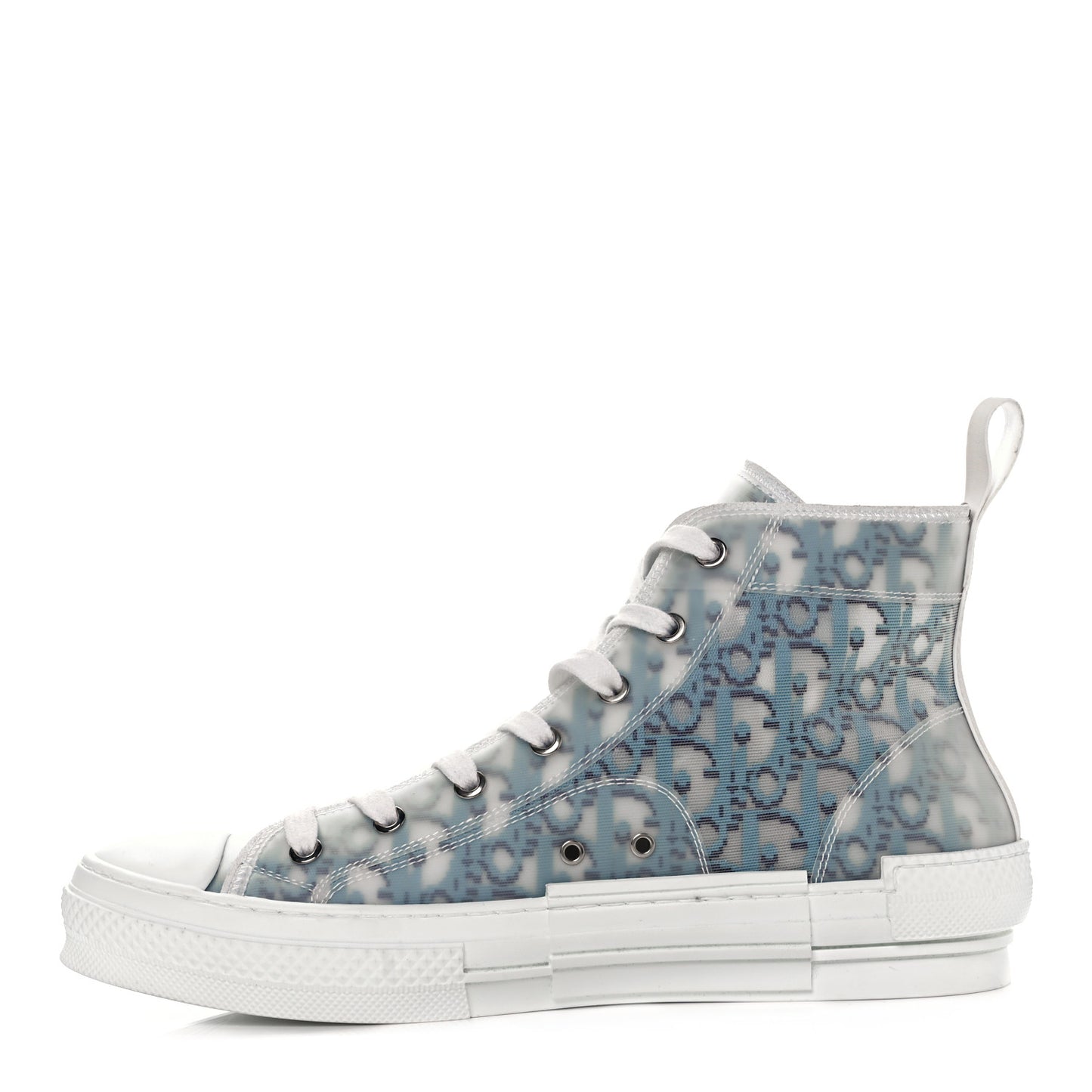 Technical Canvas Oblique Pixel Mens B23 High Top Sneakers 42 Beige Blue