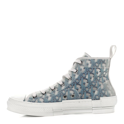 Christian Dior Technical Canvas Oblique Pixel Mens B23 High Top Sneakers 42 Beige Blue 1 of 8