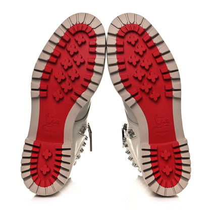 Christian Louboutin Calfskin Winter Spikes Combat Boots 37 White 6 of 9