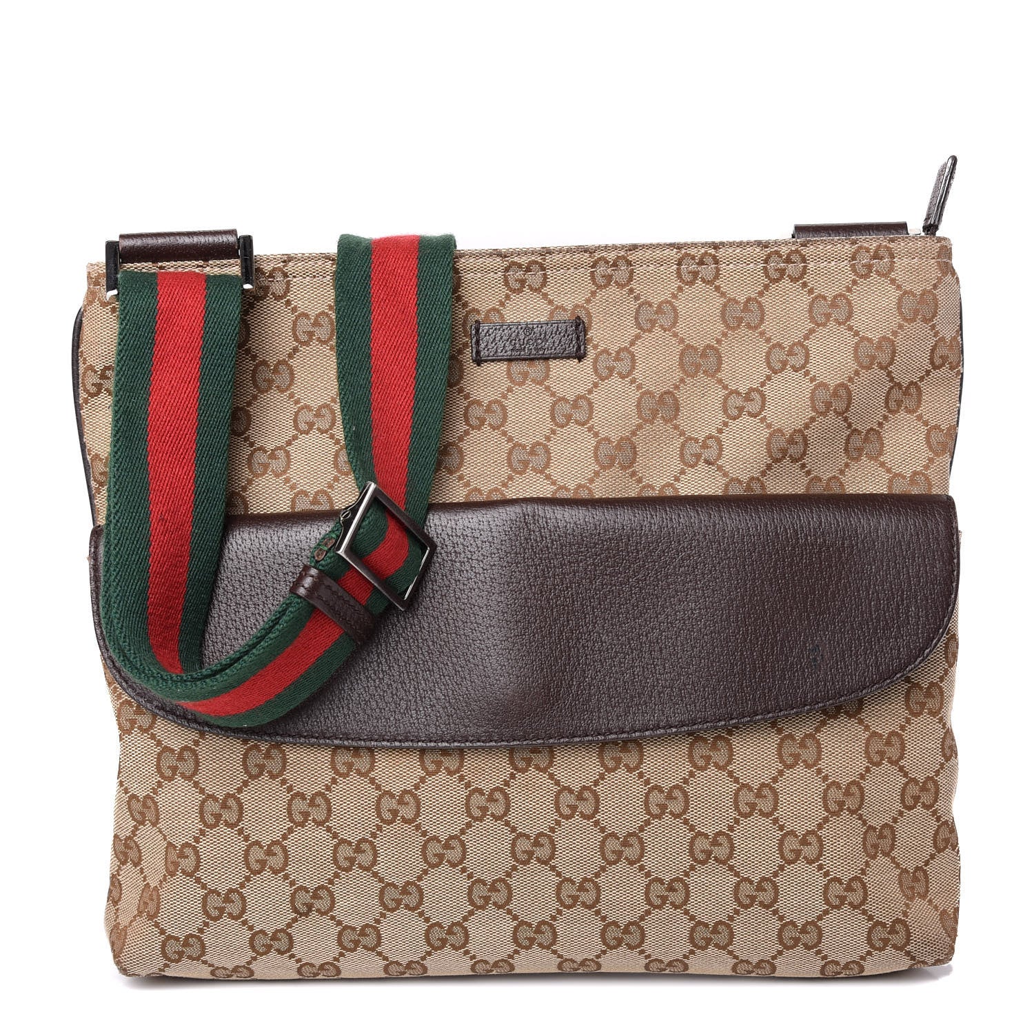 Gucci Monogram Signature Web Small Messenger Brown 1 of 9