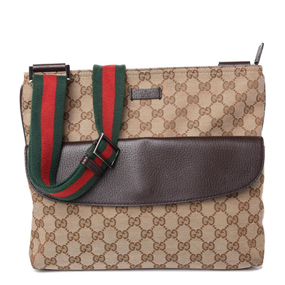 Gucci Monogram Signature Web Small Messenger Brown 1 of 9