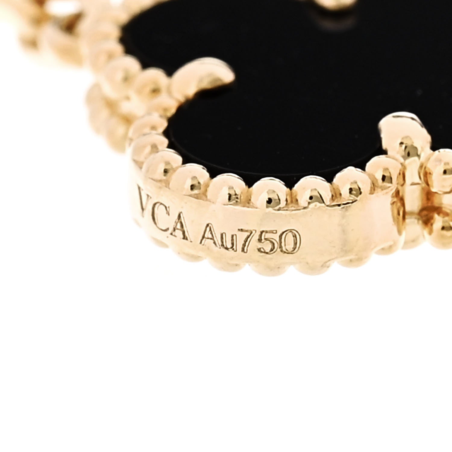 Van Cleef & Arpels 18K Yellow Gold Black Onyx 5 Motifs Vintage Alhambra Bracelet 4 of 6