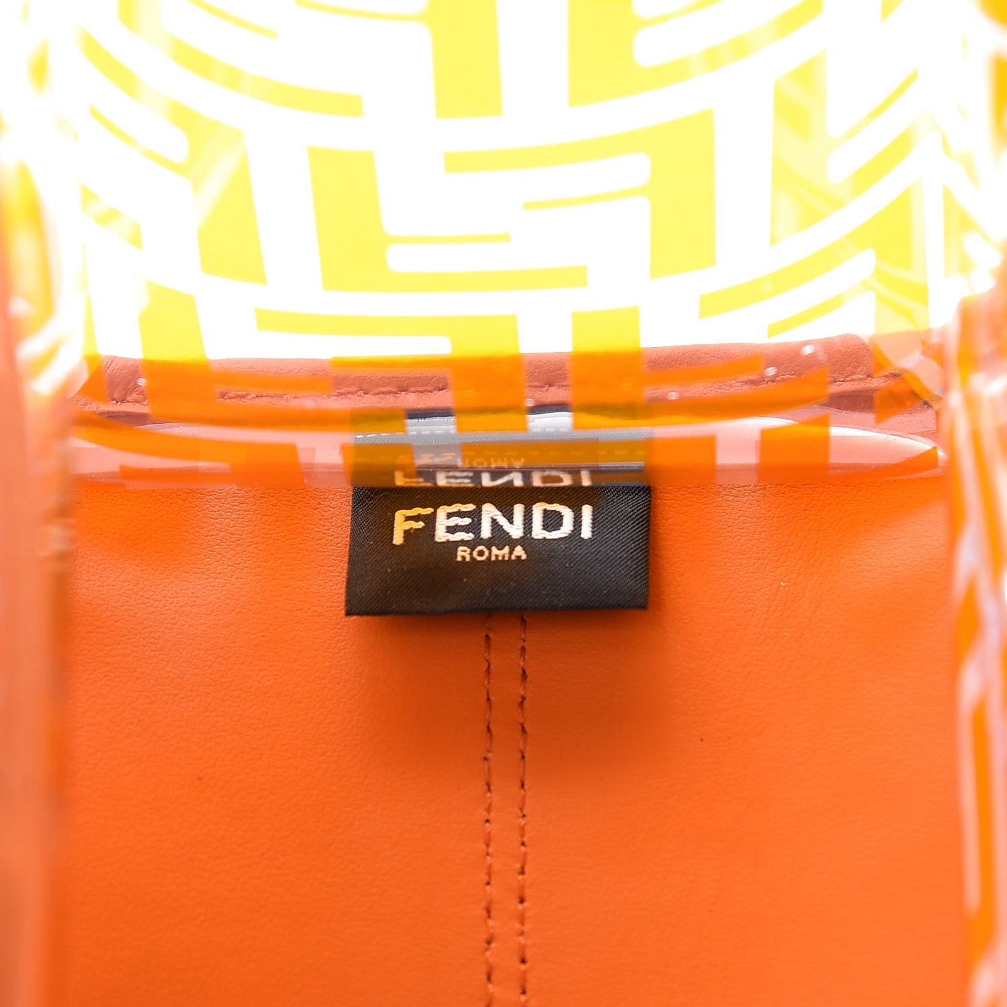 TPU FF Vitello Century Plexiglass Small Runaway Shopper Tote Aranciata