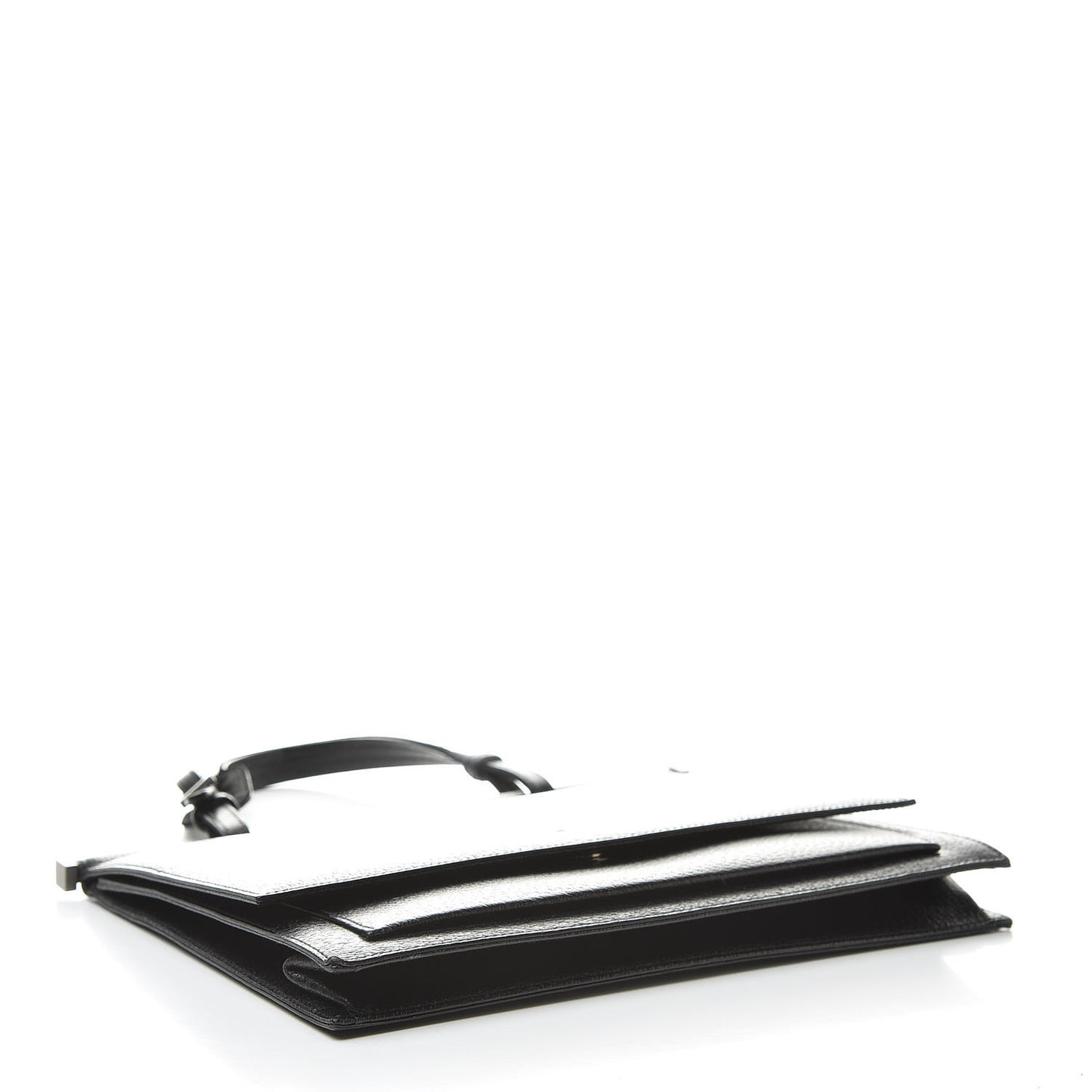 Pebbled Calfskin Top Handle Bag Black