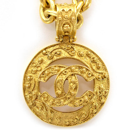Chanel CC Medallion Chain Necklace Gold 5 of 6