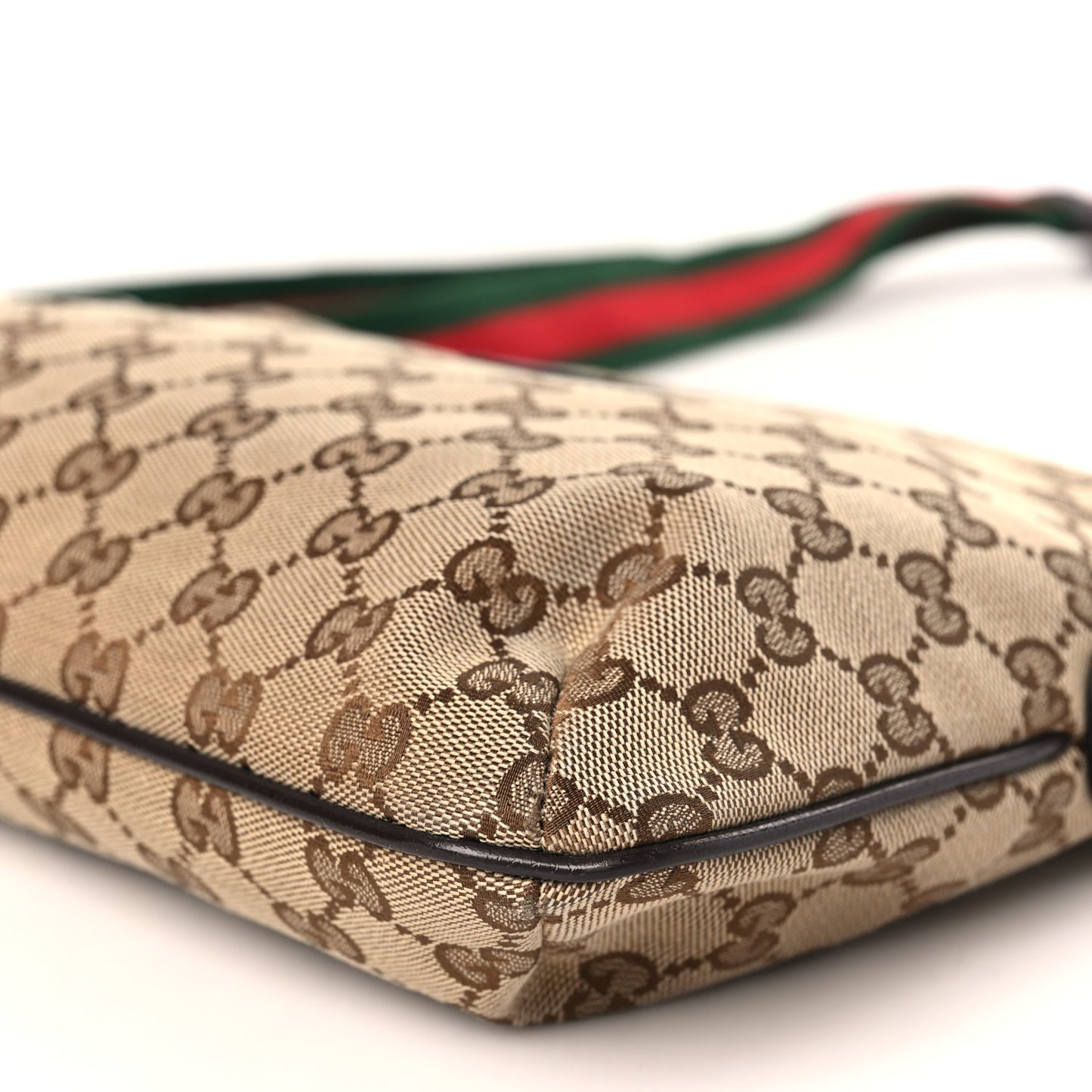 Monogram Web Small Flat Messenger Crossbody Dark Brown