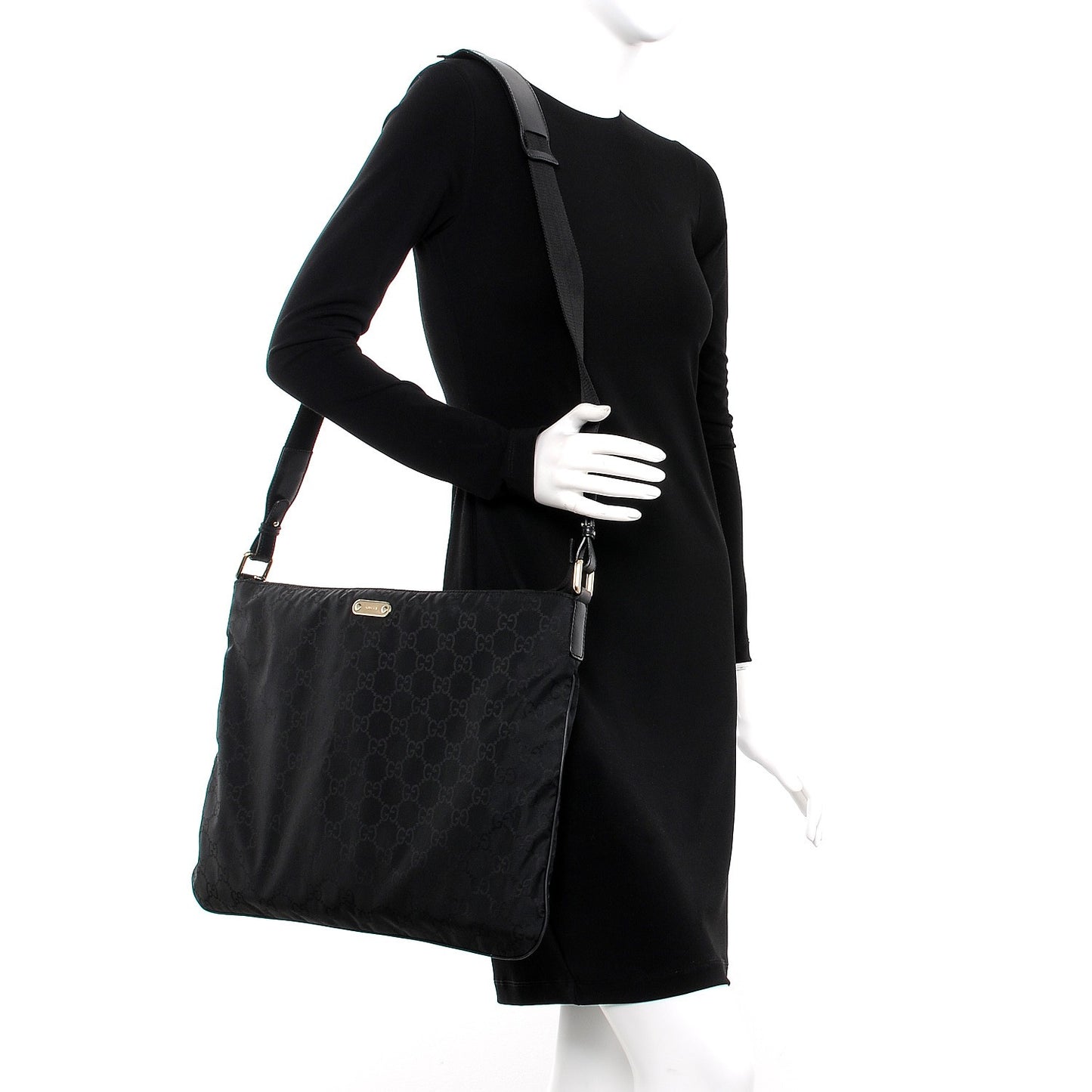 Nylon Monogram Messenger Black