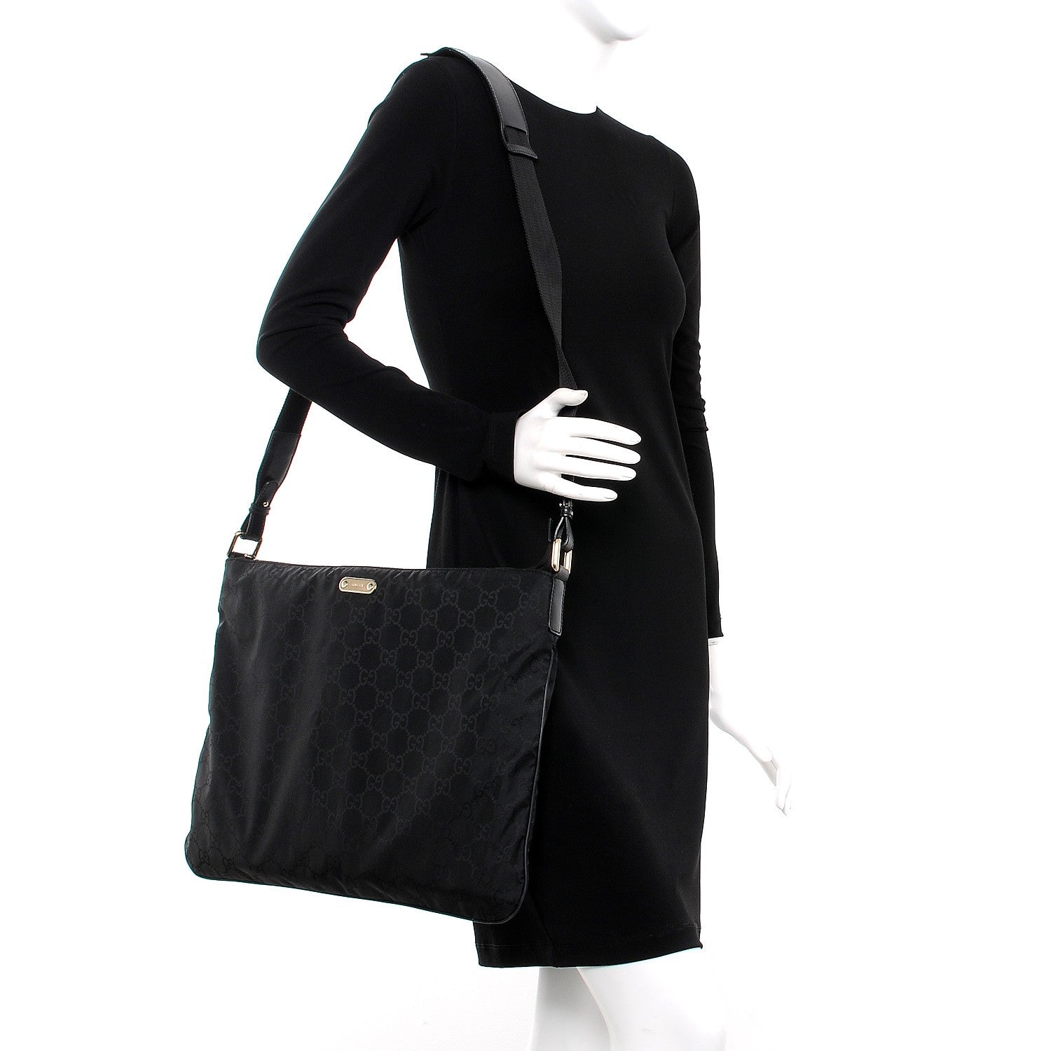 Gucci Nylon Monogram Messenger Black 2 of 2