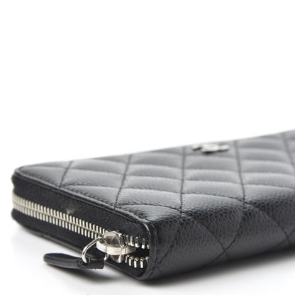 Chanel Caviar Quilted Large Gusset Zip Around Wallet Black 5 of 9