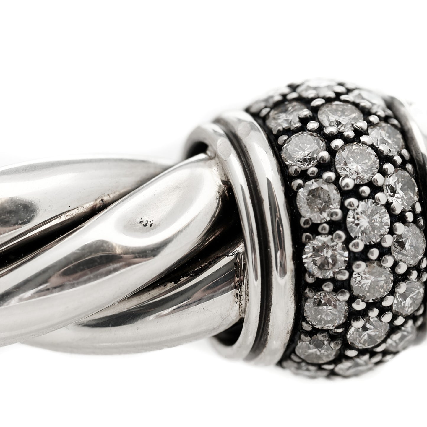 Sterling Silver Diamond Prasiolite 10mm Moonlight Ice Bracelet