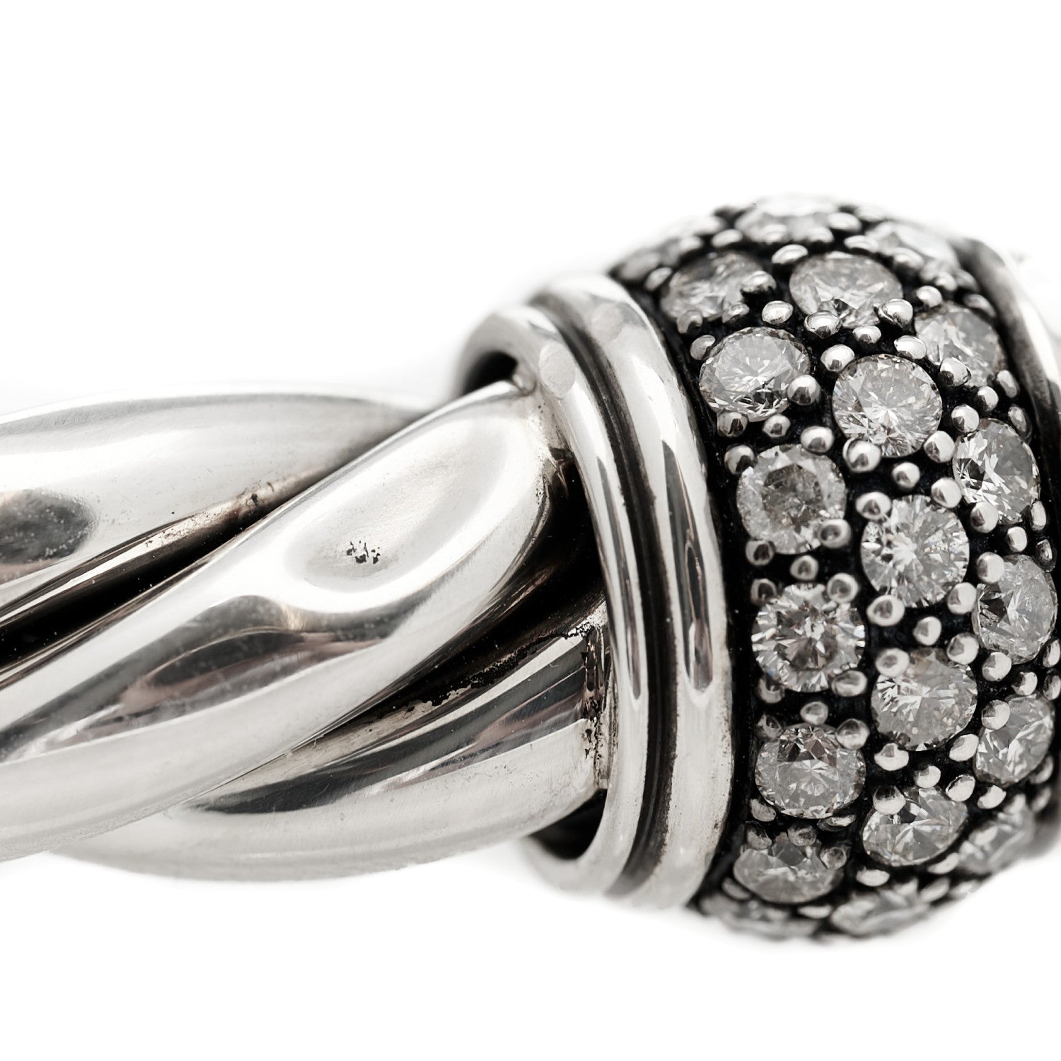 David Yurman Sterling Silver Diamond Prasiolite 10mm Moonlight Ice Bracelet 5 of 5