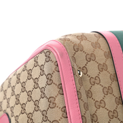 Gucci Monogram Vintage Web Medium Boston Pink 6 of 7