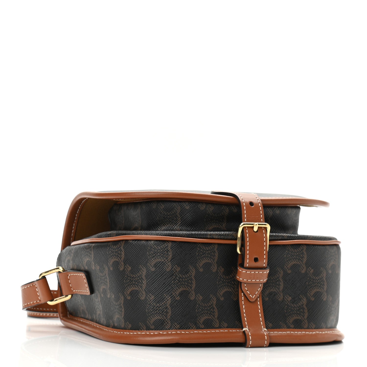 Celine Triomphe Canvas Medium Folco Bag Tan 4 of 9