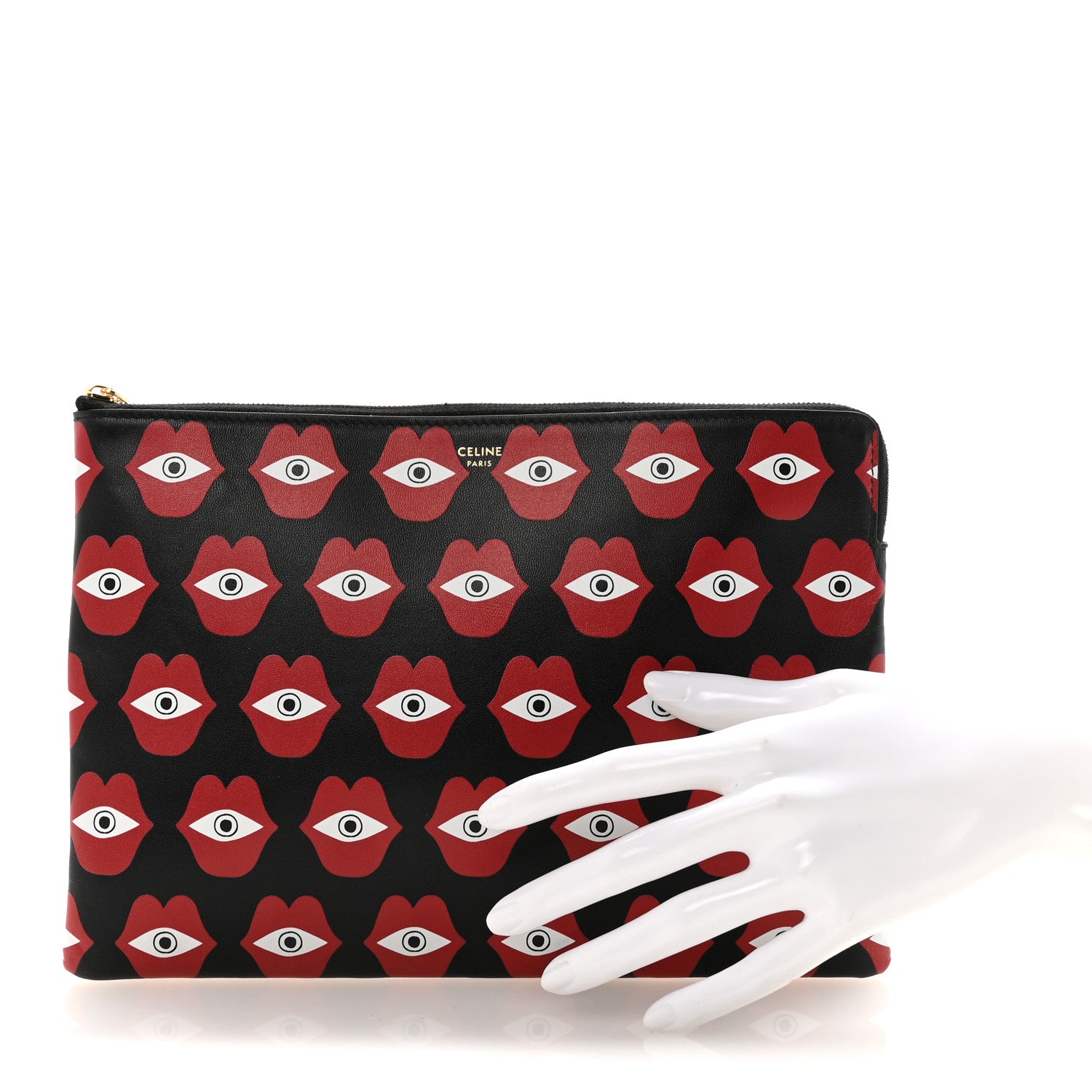 Celine X ANNELI SANAYE HENRIKSSON Smooth Calfskin Telepathic Pouch Black Red 2 of 7