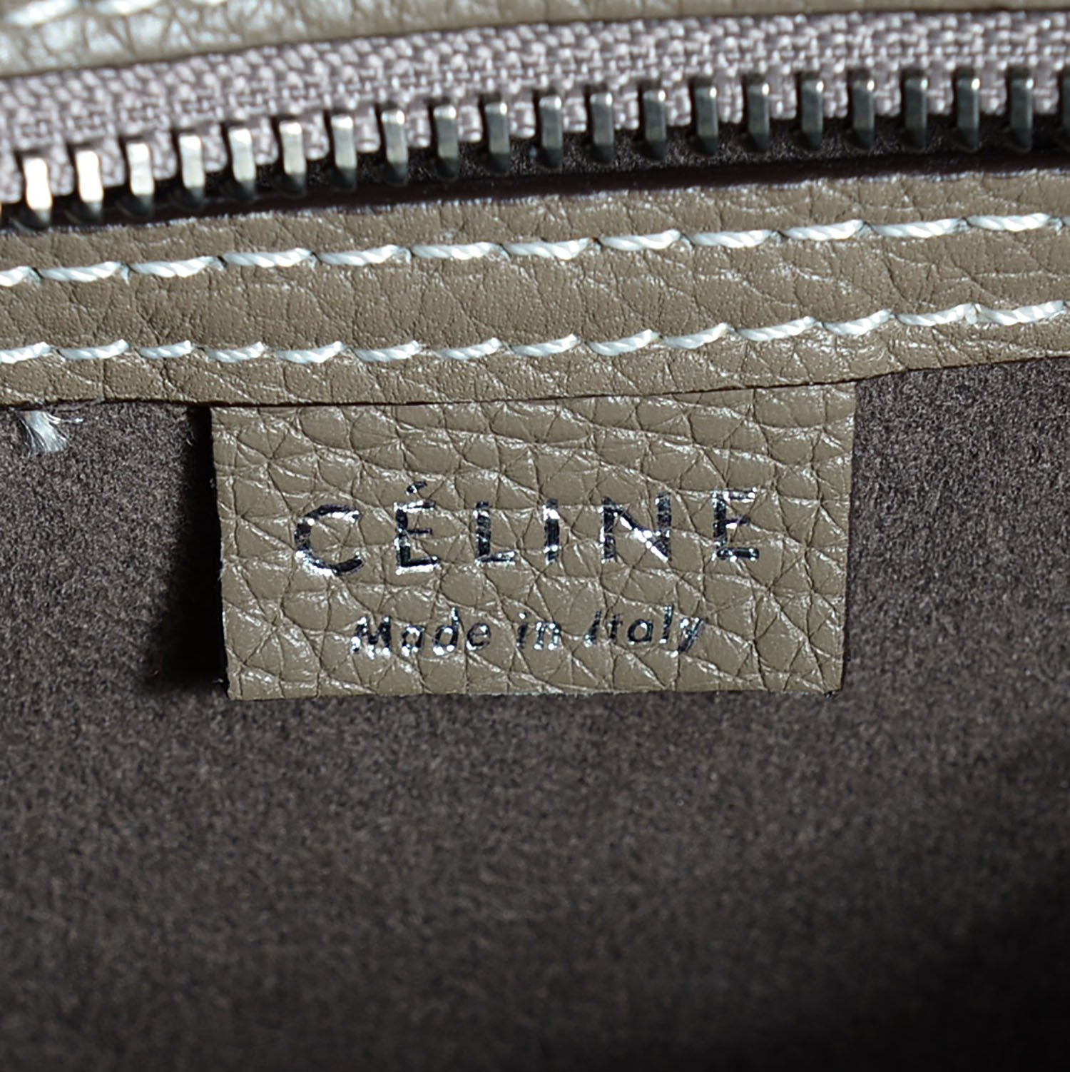 Celine Drummed Calfskin Nano Luggage Souris 8 of 8