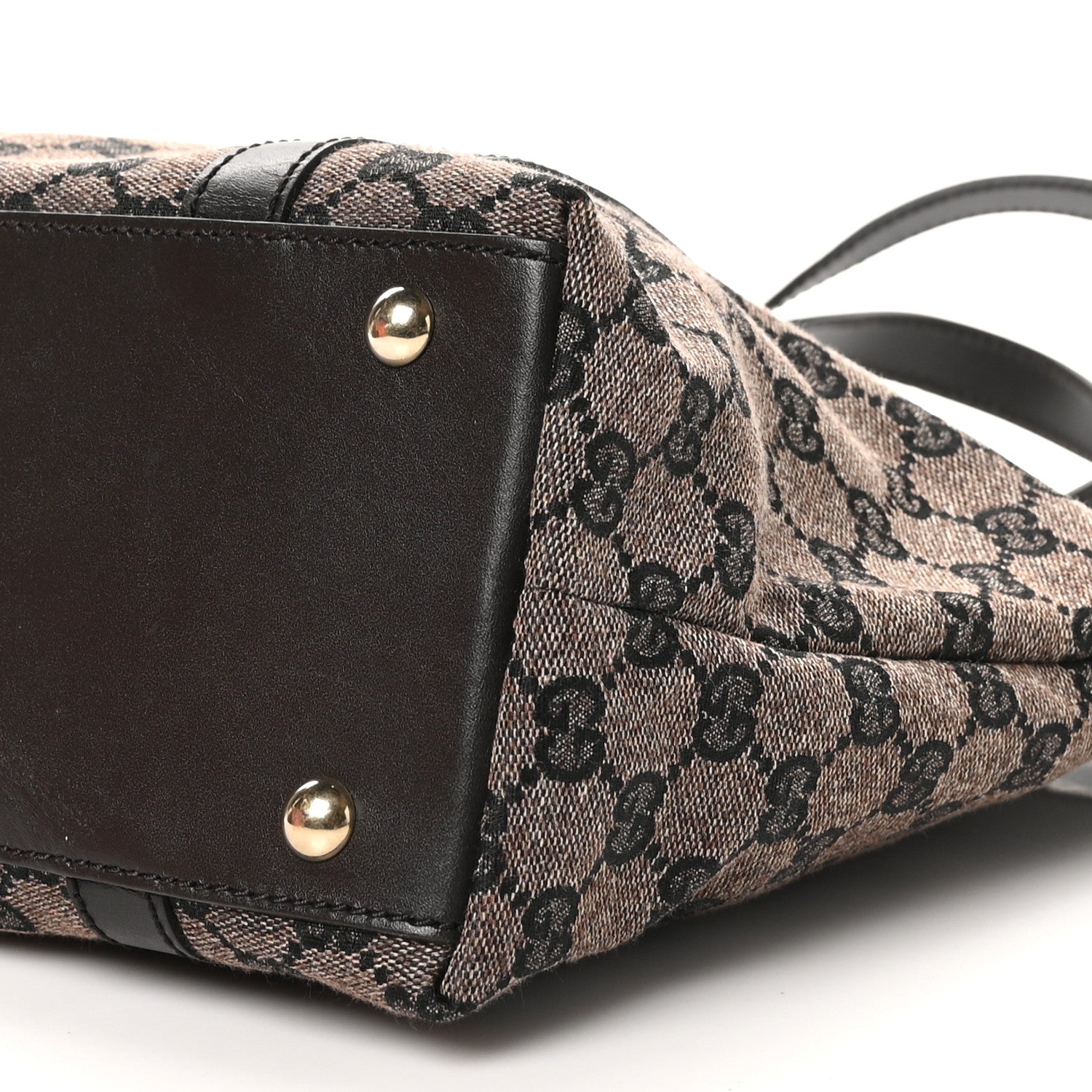 Gucci Denim Monogram Abbey Medium Tote Brown 10 of 12
