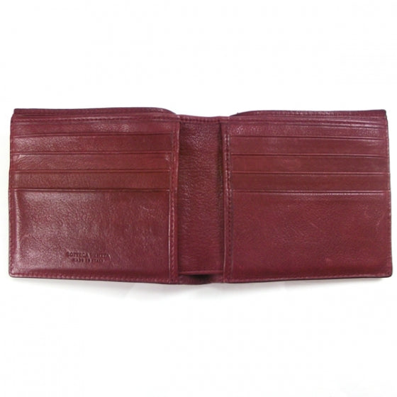 Woven Leather Wallet Red