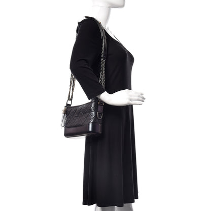 Chanel Aged Calfskin Quilted Small Gabrielle Hobo Black 2 of 10