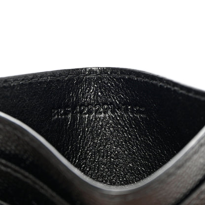 Saint Laurent Grain De Poudre Matelasse Chevron Monogram Credit Card Case Black 7 of 10