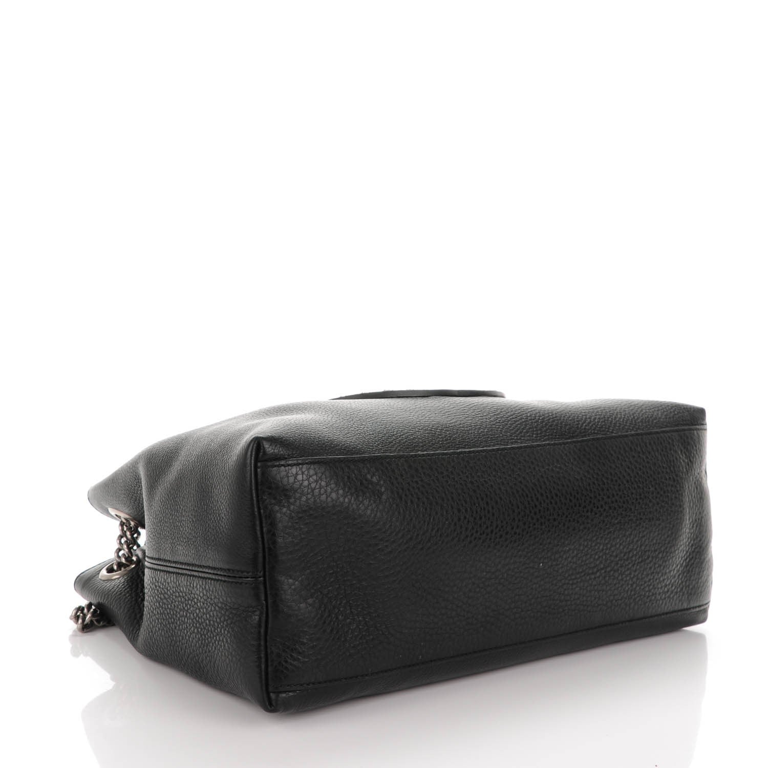 Gucci Pebbled Calfskin Studded Medium Soho Chain Shoulder Bag Black 4 of 7