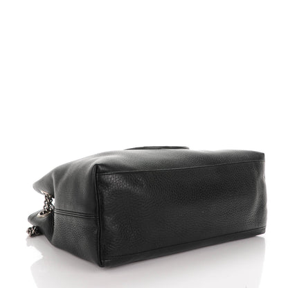 Gucci Pebbled Calfskin Studded Medium Soho Chain Shoulder Bag Black 4 of 7
