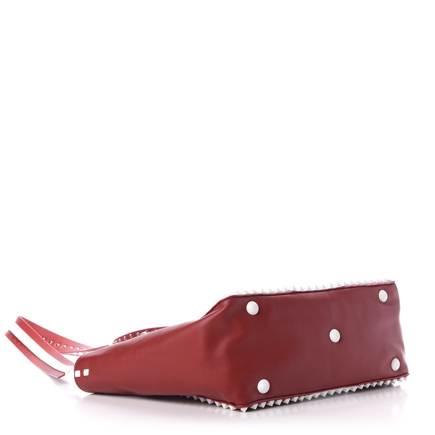 Vitello Colorblock Free Rockstud Tote Rosso Valentino White
