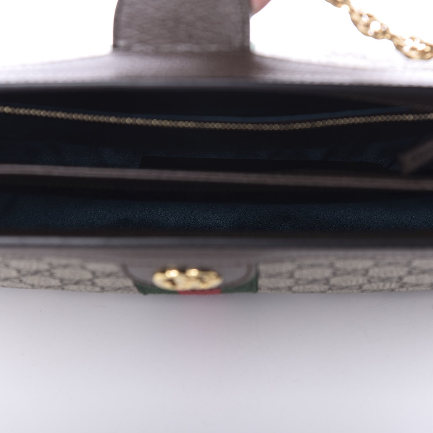 Gucci GG Supreme Monogram Web Medium Ophidia Chain Shoulder Bag Brown 8 of 11